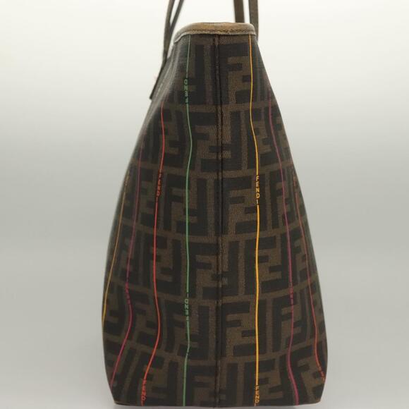 FENDI Zucca Canvas Tote Bag Brown Black - Picture 6 of 12